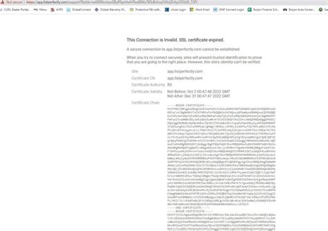this connection is invalid ssl certificate expired.